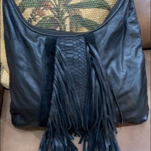 Handmade 100% Black Leather shoulder bag